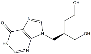 9-[(R)-4-Hydroxy-2-(hydroxymethyl)butyl]-9H-purin-6(1H)-one 结构式