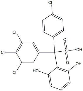 (4-Chlorophenyl)(3,4,5-trichlorophenyl)(2,6-dihydroxyphenyl)methanesulfonic acid 结构式