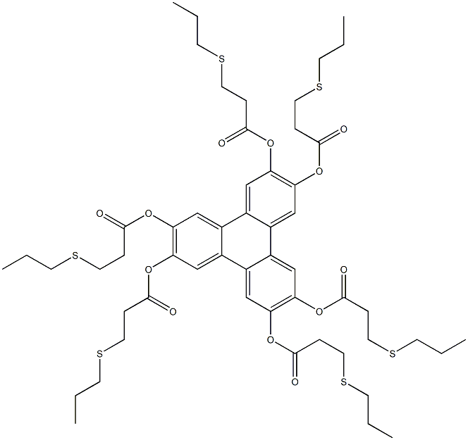 Triphenylene-2,3,6,7,10,11-hexol hexakis[3-(propylthio)propanoate] 结构式