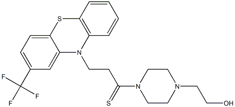 3-(2-Trifluoromethyl-10H-phenothiazin-10-yl)-1-[4-(2-hydroxyethyl)-1-piperazinyl]-1-propanethione 结构式