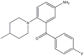 5-Amino-4'-fluoro-2-(4-methyl-1-piperidinyl)benzophenone 结构式