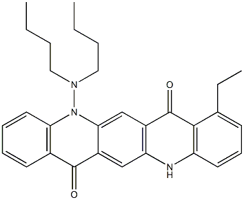 5-(Dibutylamino)-8-ethyl-5,12-dihydroquino[2,3-b]acridine-7,14-dione 结构式