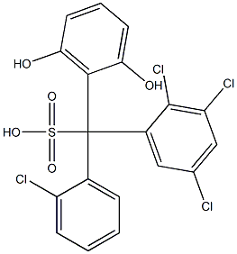 (2-Chlorophenyl)(2,3,5-trichlorophenyl)(2,6-dihydroxyphenyl)methanesulfonic acid 结构式