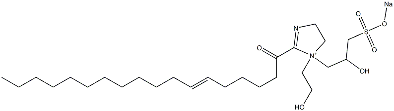 1-(2-Hydroxyethyl)-1-[2-hydroxy-3-(sodiooxysulfonyl)propyl]-2-(6-octadecenoyl)-2-imidazoline-1-ium 结构式