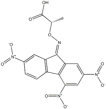 [S,(+)]-2-[[(2,4,7-Trinitro-9H-fluorene-9-ylidene)amino]oxy]propionic acid 结构式