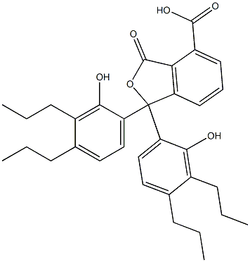 1,3-Dihydro-1,1-bis(2-hydroxy-3,4-dipropylphenyl)-3-oxoisobenzofuran-4-carboxylic acid 结构式