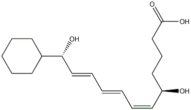 (5R,6Z,8E,10E,12S)-5,12-Dihydroxy-12-cyclohexyl-6,8,10-dodecatrienoic acid 结构式