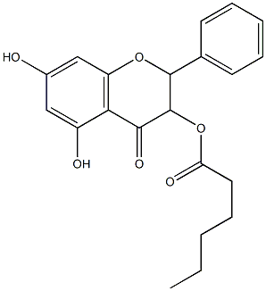 5,7-Dihydroxy-3-hexanoyloxyflavanone 结构式