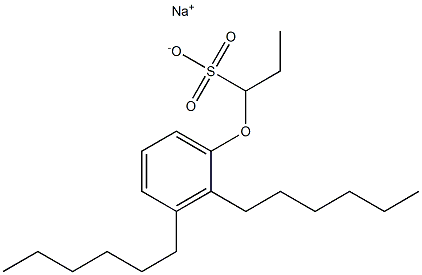 1-(2,3-Dihexylphenoxy)propane-1-sulfonic acid sodium salt 结构式