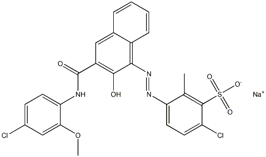 2-Chloro-6-methyl-5-[[3-[[(4-chloro-2-methoxyphenyl)amino]carbonyl]-2-hydroxy-1-naphtyl]azo]benzenesulfonic acid sodium salt 结构式