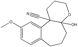 4a-Hydroxy-10-methoxy-1,2,3,4a,5,6,7,11b-octahydrobenzo[3,4]cyclohepta[1,2-b]pyran-11b-carbonitrile 结构式