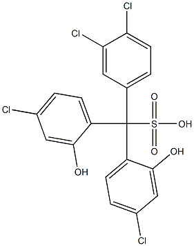 (3,4-Dichlorophenyl)bis(4-chloro-2-hydroxyphenyl)methanesulfonic acid 结构式