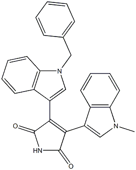 3-(1-Benzyl-1H-indol-3-yl)-4-(1-methyl-1H-indol-3-yl)-1H-pyrrole-2,5-dione 结构式