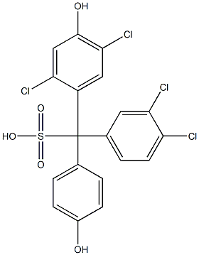 (3,4-Dichlorophenyl)(2,5-dichloro-4-hydroxyphenyl)(4-hydroxyphenyl)methanesulfonic acid 结构式