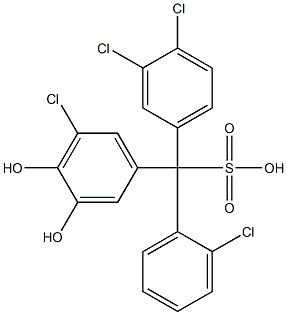 (2-Chlorophenyl)(3,4-dichlorophenyl)(5-chloro-3,4-dihydroxyphenyl)methanesulfonic acid 结构式