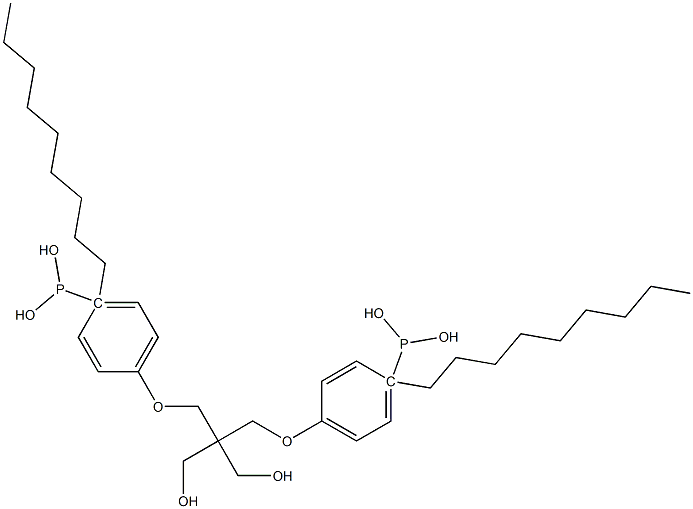 P,P'-[2,2-Bis(4-nonylphenoxymethyl)-1,3-propanediylbis(oxy)]bisphosphonous acid 结构式