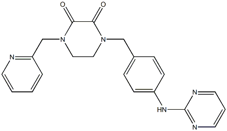 1-(2-Pyridinylmethyl)-4-[4-(2-pyrimidinylamino)benzyl]-2,3-piperazinedione 结构式