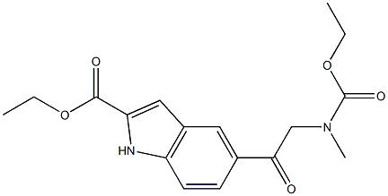 5-[2-[(Ethoxycarbonyl)(methyl)amino]acetyl]-1H-indole-2-carboxylic acid ethyl ester 结构式