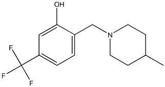 5-(Trifluoromethyl)-2-[(4-methylpiperidin-1-yl)methyl]phenol 结构式