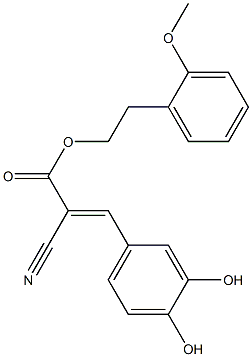 (E)-2-Cyano-3-(3,4-dihydroxyphenyl)acrylic acid 2-(2-methoxyphenyl)ethyl ester 结构式