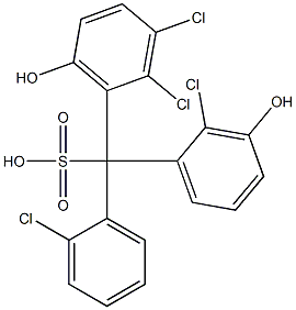 (2-Chlorophenyl)(2-chloro-3-hydroxyphenyl)(2,3-dichloro-6-hydroxyphenyl)methanesulfonic acid 结构式