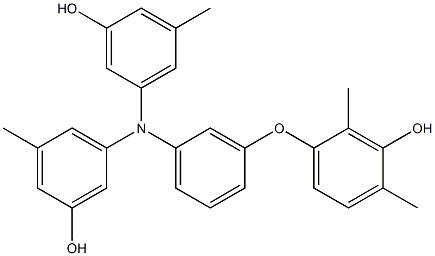 N,N-Bis(3-hydroxy-5-methylphenyl)-3-(3-hydroxy-2,4-dimethylphenoxy)benzenamine 结构式