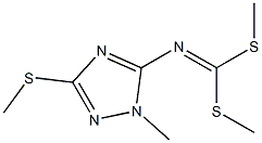 (1-Methyl-3-methylthio-1H-1,2,4-triazol-5-yl)imidodithiocarbonic acid dimethyl ester 结构式