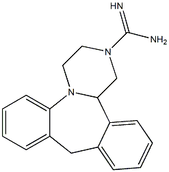 2-(Aminoiminomethyl)-1,2,3,4,10,14b-hexahydrodibenzo[c,f]pyrazino[1,2-a]azepine 结构式