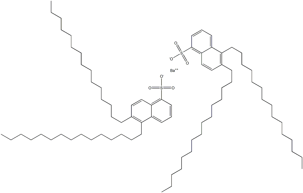 Bis(5,6-dipentadecyl-1-naphthalenesulfonic acid)barium salt 结构式