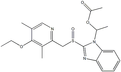 1-(1-Acetyloxyethyl)-2-[(3,5-dimethyl-4-ethoxy-2-pyridinyl)methylsulfinyl]-1H-benzimidazole 结构式