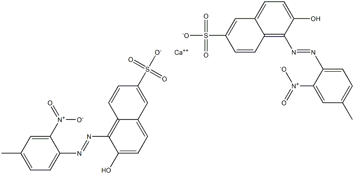 Bis[1-[(4-methyl-2-nitrophenyl)azo]-2-hydroxy-6-naphthalenesulfonic acid]calcium salt 结构式