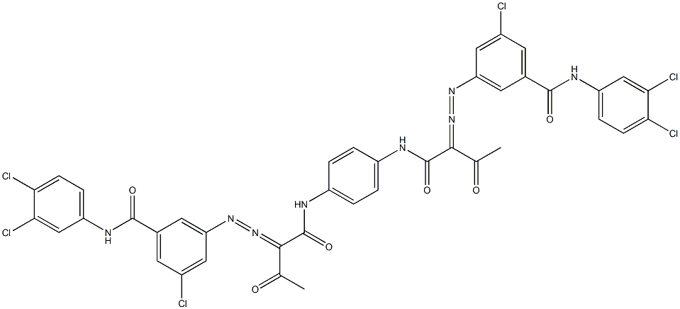 3,3'-[1,4-Phenylenebis[iminocarbonyl(acetylmethylene)azo]]bis[N-(3,4-dichlorophenyl)-5-chlorobenzamide] 结构式