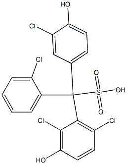 (2-Chlorophenyl)(3-chloro-4-hydroxyphenyl)(2,6-dichloro-3-hydroxyphenyl)methanesulfonic acid 结构式