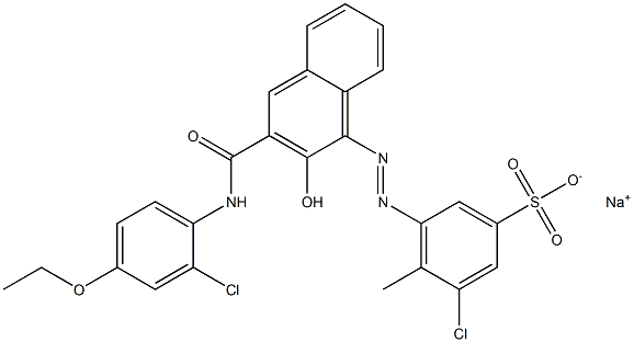 3-Chloro-4-methyl-5-[[3-[[(2-chloro-4-ethoxyphenyl)amino]carbonyl]-2-hydroxy-1-naphtyl]azo]benzenesulfonic acid sodium salt 结构式