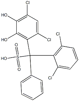 (2,6-Dichlorophenyl)(2,4-dichloro-5,6-dihydroxyphenyl)phenylmethanesulfonic acid 结构式