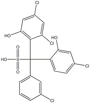 (3-Chlorophenyl)(4-chloro-2-hydroxyphenyl)(2,4-dichloro-6-hydroxyphenyl)methanesulfonic acid 结构式