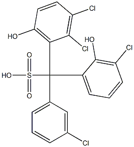 (3-Chlorophenyl)(3-chloro-2-hydroxyphenyl)(2,3-dichloro-6-hydroxyphenyl)methanesulfonic acid 结构式