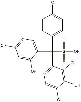 (4-Chlorophenyl)(4-chloro-2-hydroxyphenyl)(2,4-dichloro-3-hydroxyphenyl)methanesulfonic acid 结构式