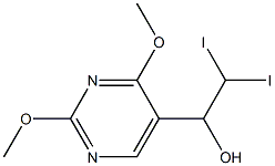 2,4-Dimethoxy-5-(1-hydroxy-2,2-diiodoethyl)pyrimidine 结构式