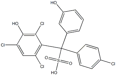 (4-Chlorophenyl)(2,4,6-trichloro-3-hydroxyphenyl)(3-hydroxyphenyl)methanesulfonic acid 结构式
