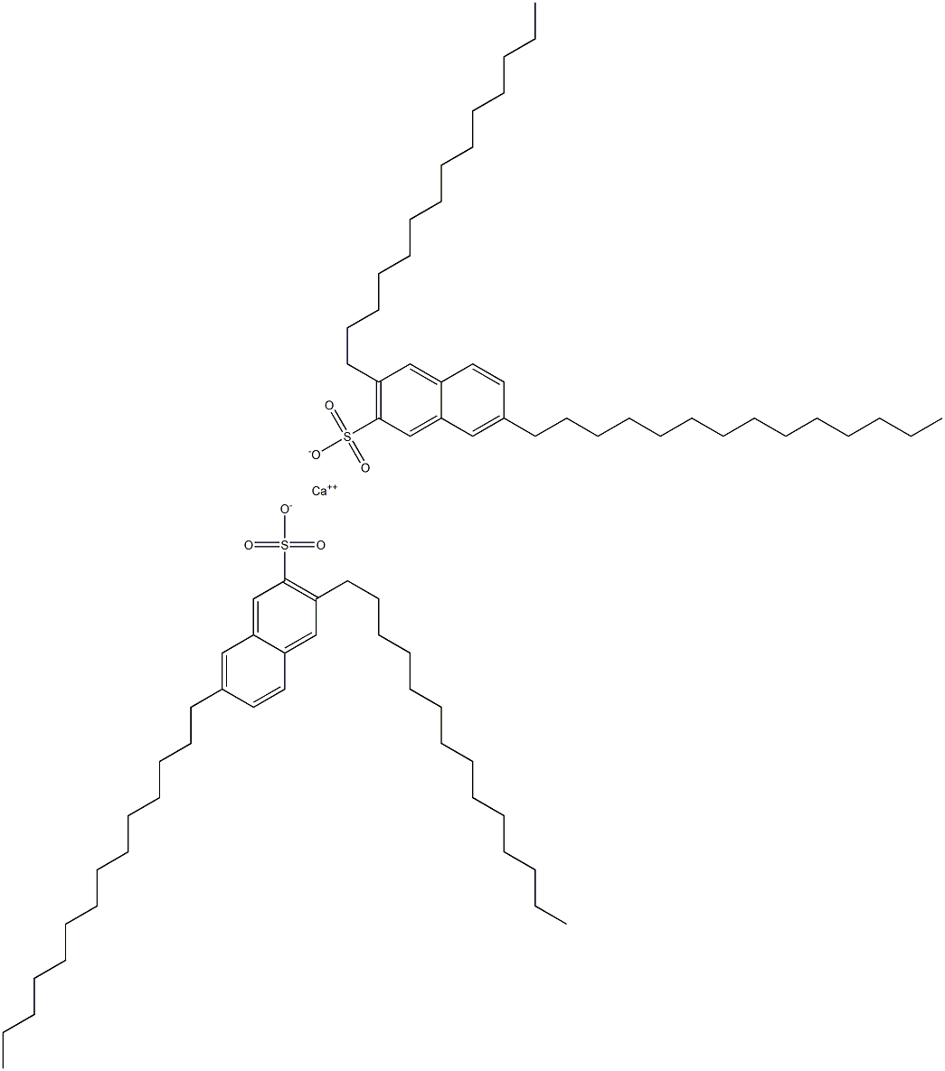 Bis(3,7-ditetradecyl-2-naphthalenesulfonic acid)calcium salt 结构式