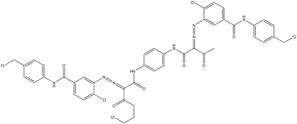 3,3'-[2-(2-Chloroethyl)-1,4-phenylenebis[iminocarbonyl(acetylmethylene)azo]]bis[N-[4-(chloromethyl)phenyl]-4-chlorobenzamide] 结构式