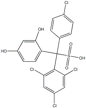 (4-Chlorophenyl)(2,4,6-trichlorophenyl)(2,4-dihydroxyphenyl)methanesulfonic acid 结构式