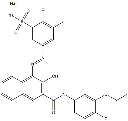 2-Chloro-3-methyl-5-[[3-[[(4-chloro-3-ethoxyphenyl)amino]carbonyl]-2-hydroxy-1-naphtyl]azo]benzenesulfonic acid sodium salt 结构式