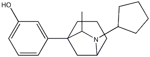 3-(6-Cyclopentyl-7-methyl-6-azabicyclo[3.2.1]octan-1-yl)phenol 结构式