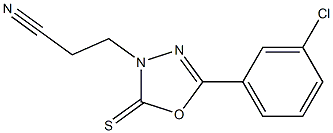 5-(3-Chlorophenyl)-2-thioxo-1,3,4-oxadiazole-3-propiononitrile 结构式