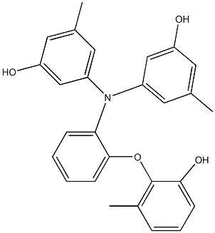 N,N-Bis(3-hydroxy-5-methylphenyl)-2-(2-hydroxy-6-methylphenoxy)benzenamine 结构式