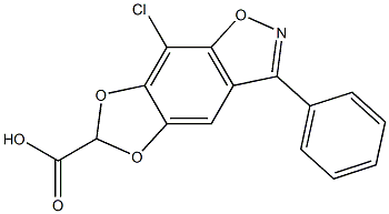 4-Chloro-7-phenyl-6-aza-5-oxa-5H-indeno[5,6-d]-1,3-dioxole-2-carboxylic acid 结构式