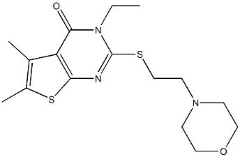 5,6-Dimethyl-3-ethyl-2-[[2-morpholinoethyl]thio]thieno[2,3-d]pyrimidin-4(3H)-one 结构式