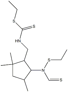[[2-[Ethylthio(thiocarbonyl)amino]-3,5,5-trimethylcyclopentan-1-yl]methyl]dithiocarbamic acid S-ethyl ester 结构式